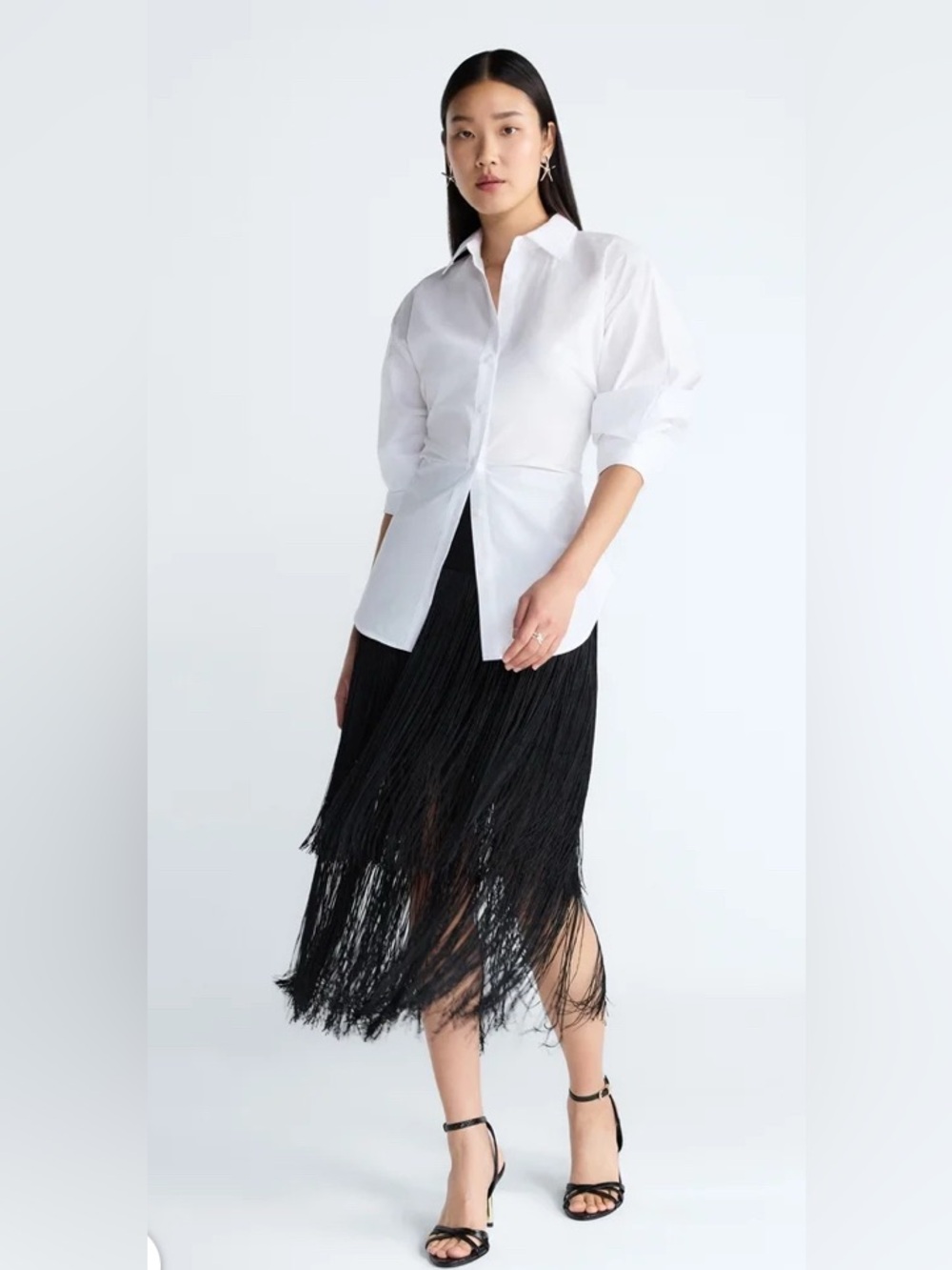 Devil Wears Prada Scoop Collection Women's Fringe Skirt Black Size 12